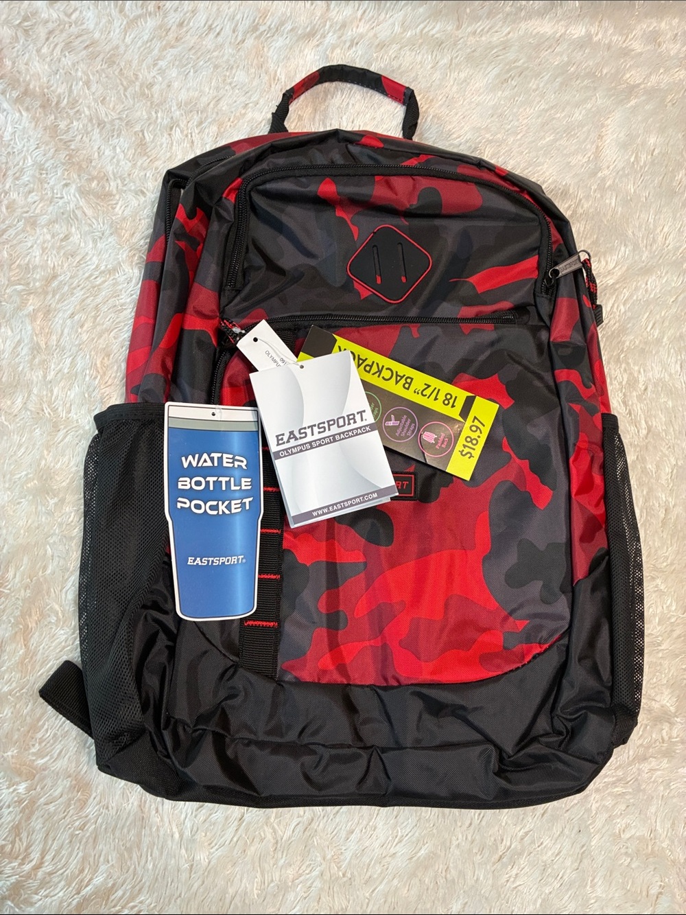 Black and Red Camo Men's Backpack